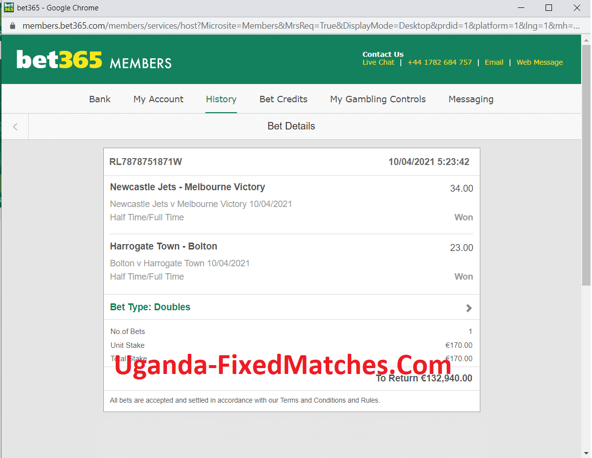 Ticket big odds Fixed Matches